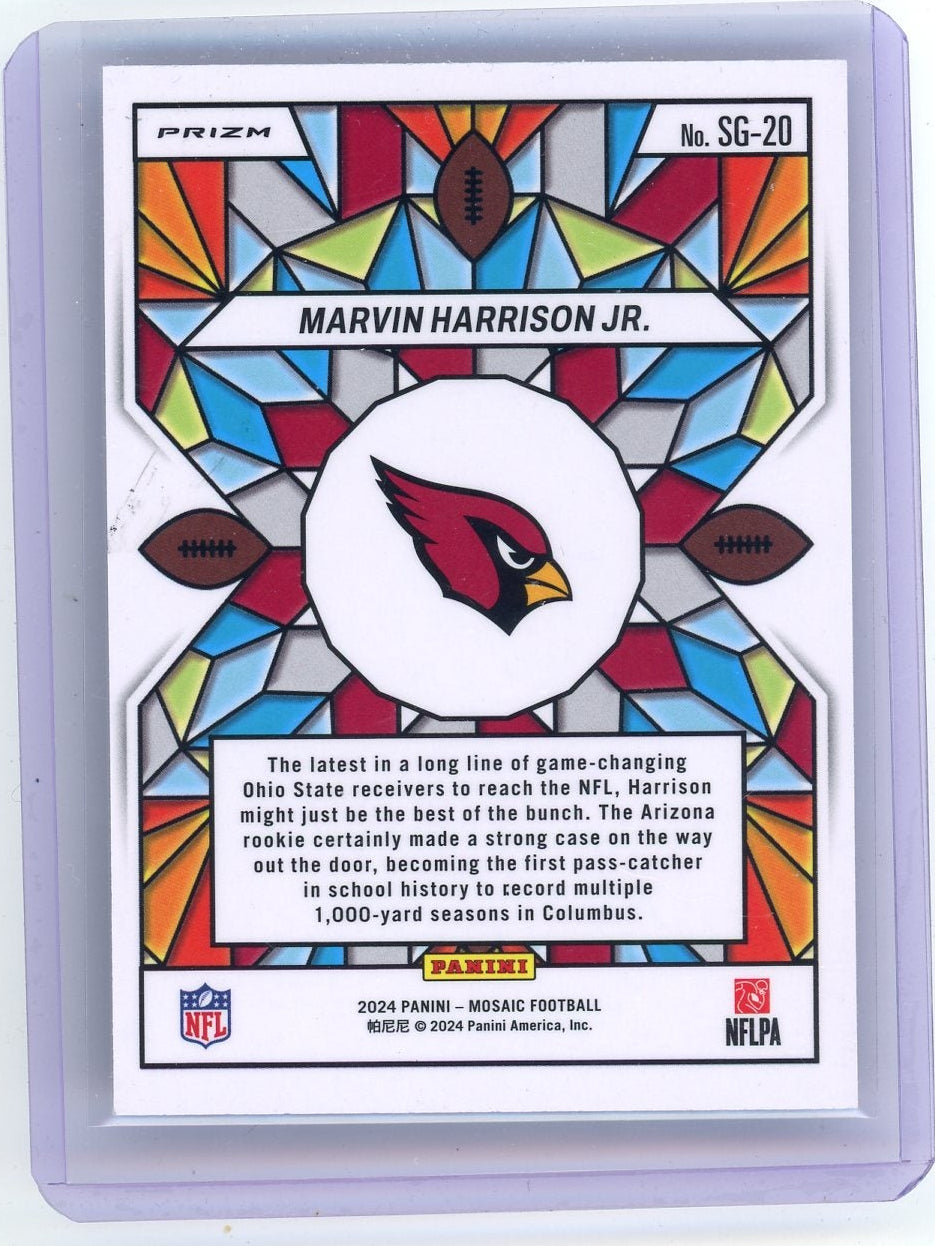Marvin Harrison Jr. 2024 Panini Mosaic Stained Glass Prizm SSP RC