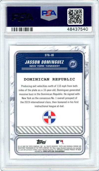 Jasson Dominguez 2020 Bowman Chrome Spanning The Globe PSA 10