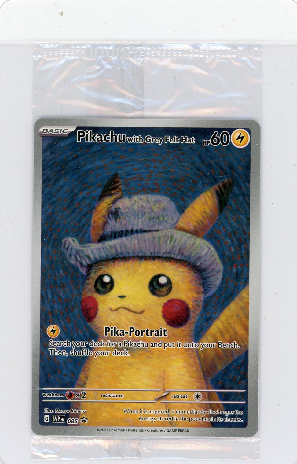 Pikachu with Grey Felt Hat 2023 Pokemon Black Star Promo #085 sealed
