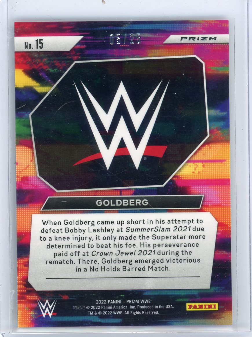Goldberg 2022 Panini Prizm WWE Next Level green pulsar prizm #'d 05/25
