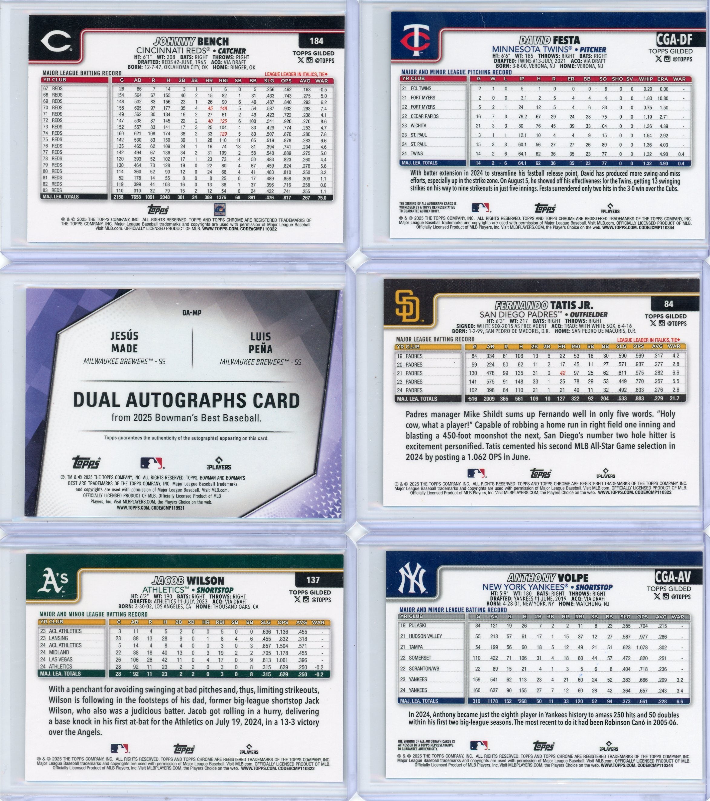Anthony Volpe 2025 Topps Gilded Autograph #'d /50