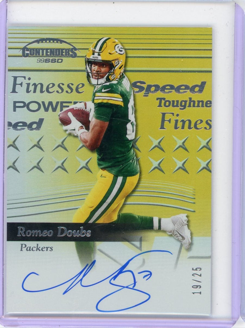 Romeo Doubs 2024 Panini Contenders 1999 Contenders Finesse Gold 