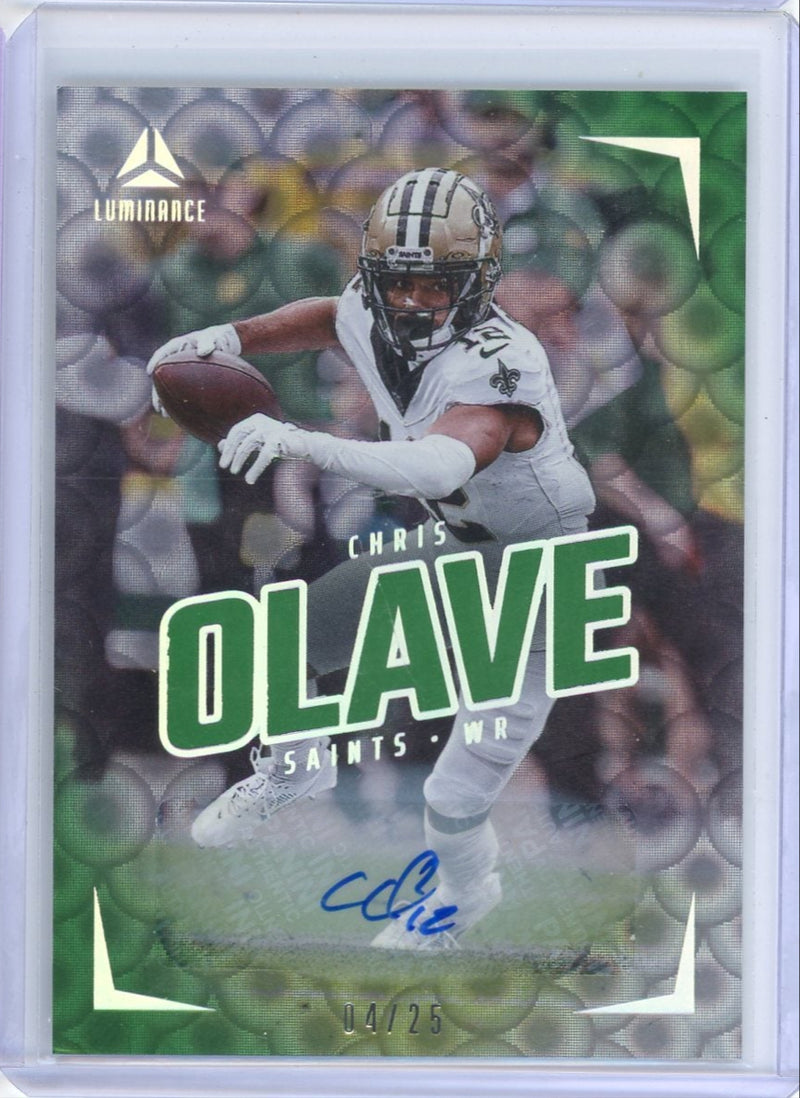 Chris Olave 2024 Panini Luminance Autographs Green 