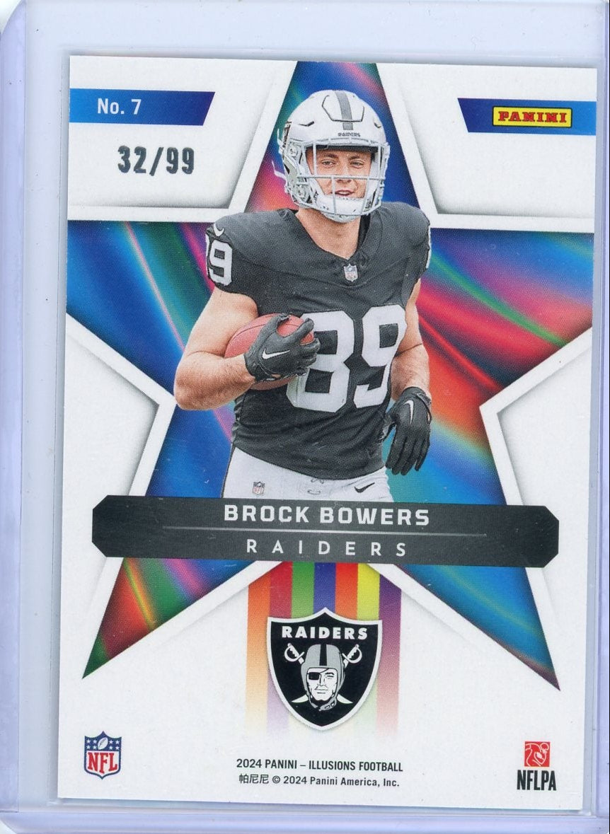Brock Bowers 2024 Panini Illusions Shining Stars Red #'d 32/99 RC