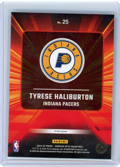 Tyrese Haliburton 2024-25 Panini Donruss Optic Express Lane Purple Shimmer Prizm
