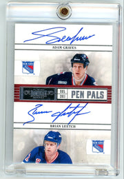Adam Graves / Brian Leetch 2010-11 Panini Dominion Pen Pals Autograph #'d 14/50