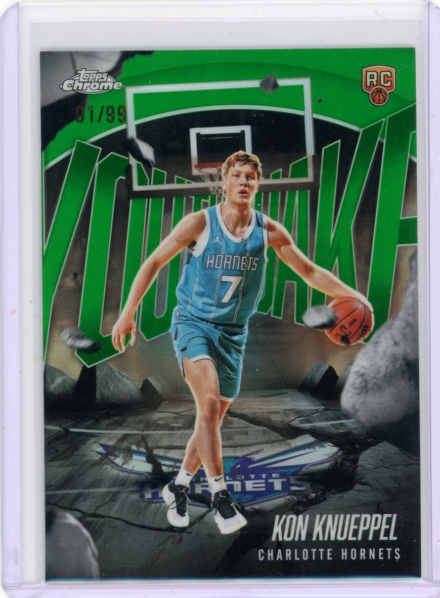 Kon Knueppel 2025 Topps Chrome Youthquake Green Refractor RC #'d 01/99