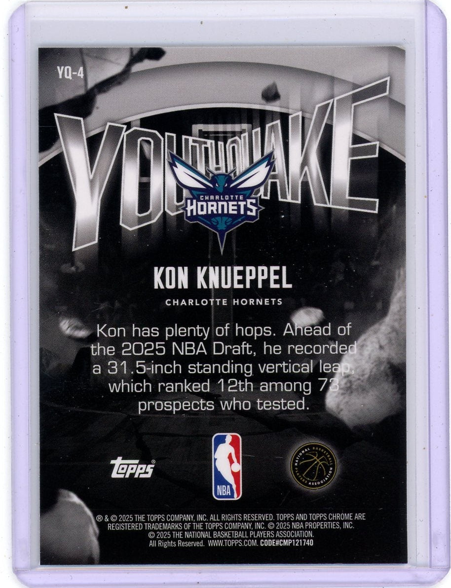 Kon Knueppel 2025 Topps Chrome Youthquake Green Refractor RC #'d 01/99