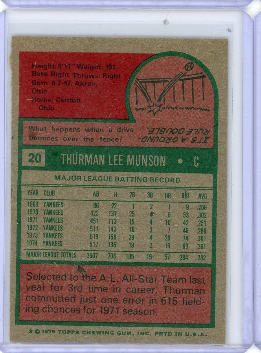 Thurman Munson 1975 Topps #20