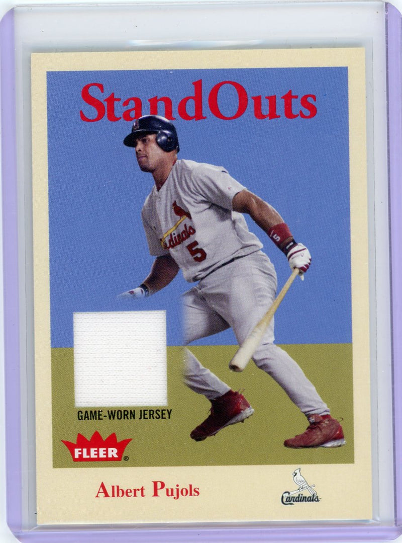 Albert Pujols 2005 Fleer Tradition StandOuts game-worn jersey relic