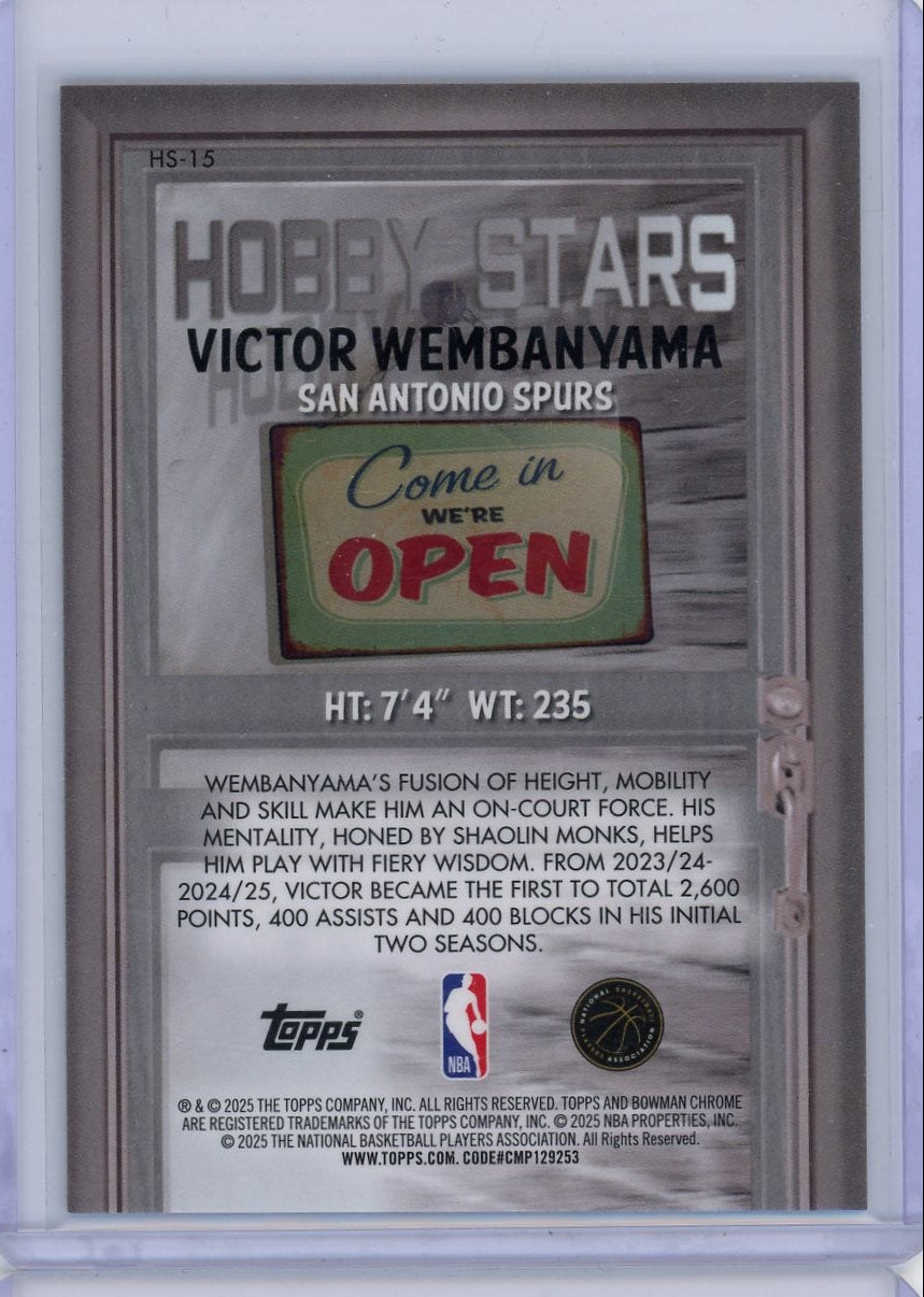 Victor Wembanyama 2025 Bowmam Chrome Hobby Stars #'d 137/250
