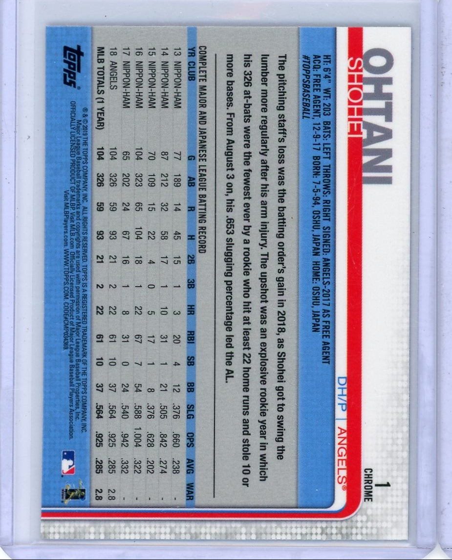 Shohei Ohtani 2019 Topps Chrome #1