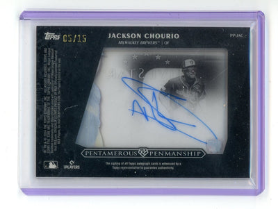 Jackson Chourio 2024 Topps Five Star Pentamerous Penmanship RC Auto #'d 05/15