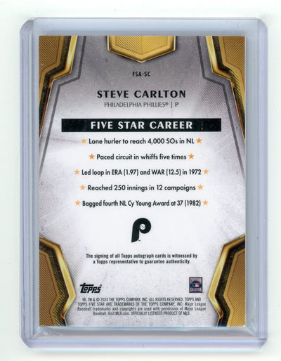 Steve Carlton 2024 Topps Five Star Autograph #FSA-SC