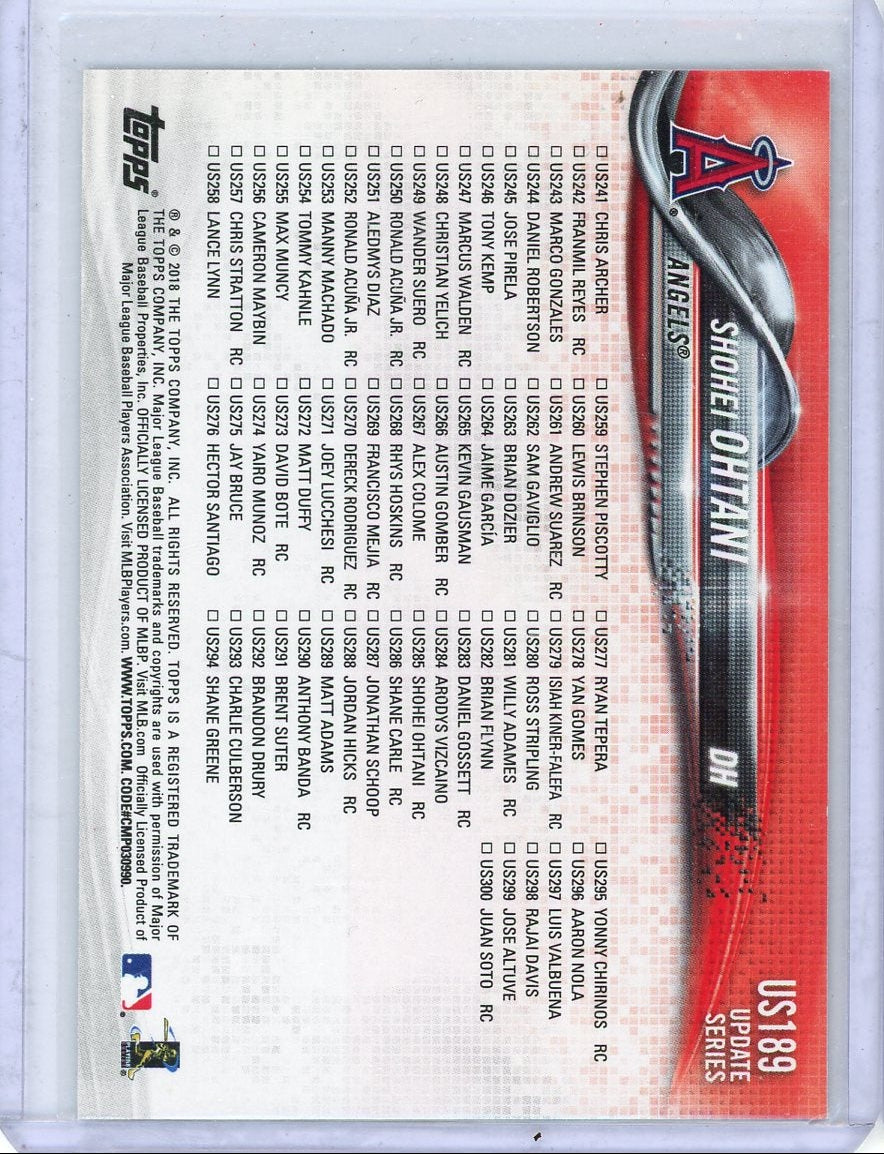 3-Game HR Streak (Shohei Ohtani) 2018 Topps Update Series #US189
