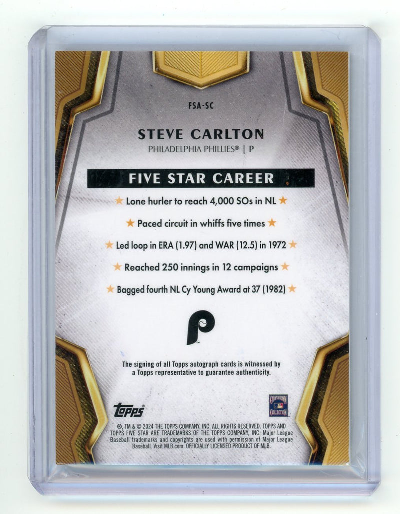 Steve Carlton 2024 Topps Five Star Autograph 