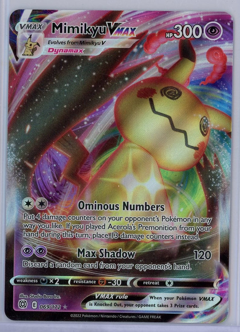 Mimikyu VMAX 2022 Pokemon rare holo 069/172