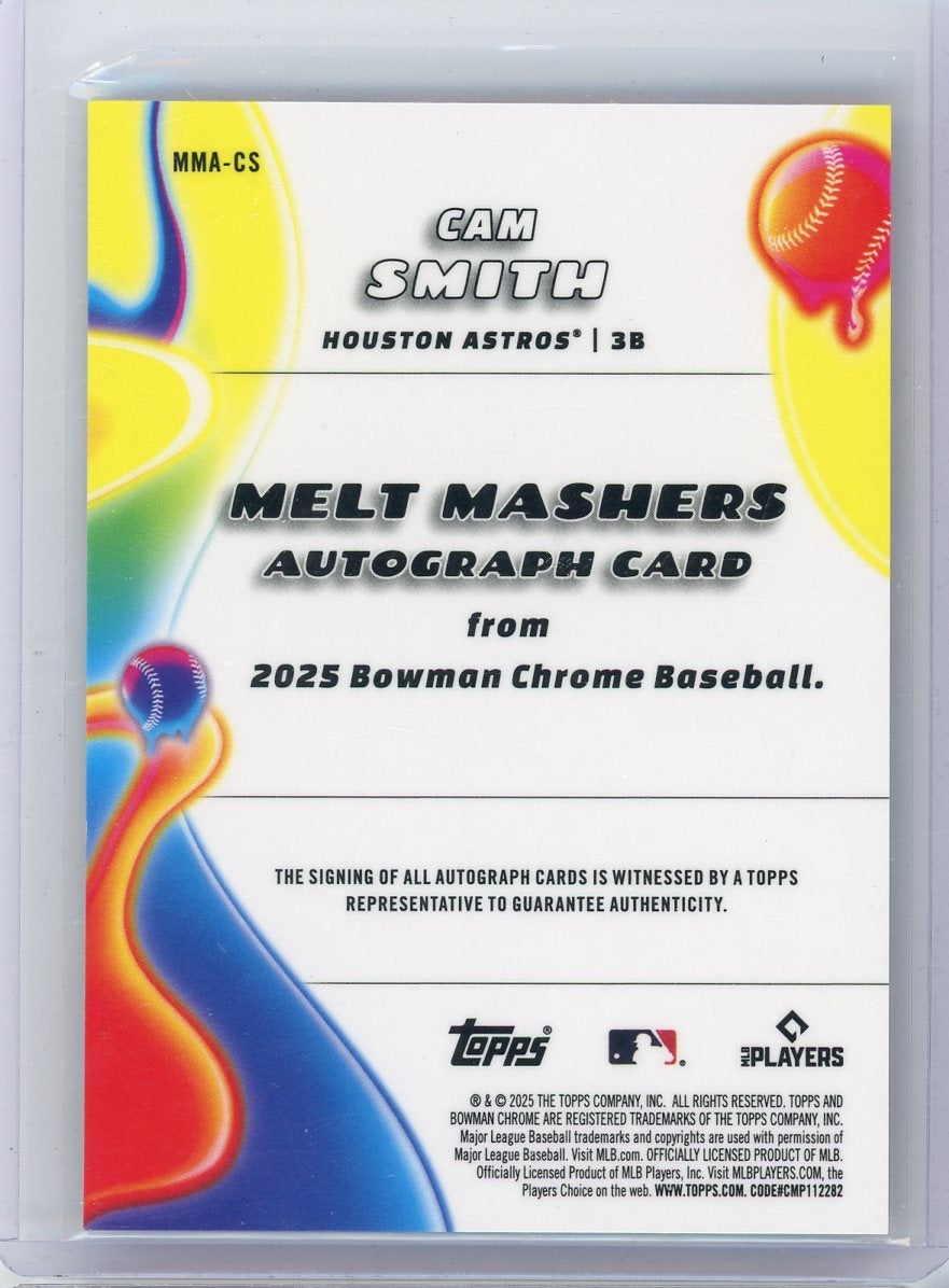 Cam Smith 2025 Bowman Chrome Melt Mashers Autographs Orange #'d 16/25