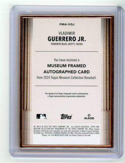 Vladimir Guerrero Jr. 2024 Topps Museum Collection Framed Autograph #'d 13/20