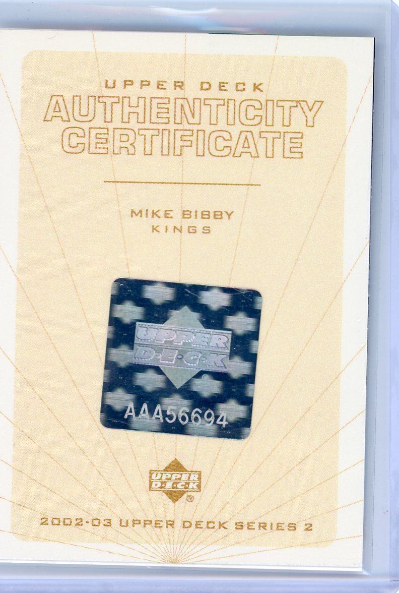 Mike Bibby 2002-03 Upper Deck Series 2 autograph 