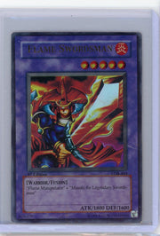 Flame Swordsman 1996 Yu-Gi-Oh Legend of Blue Eyes White Dragon 1st Edition holo #LOB-003 HP/DMG