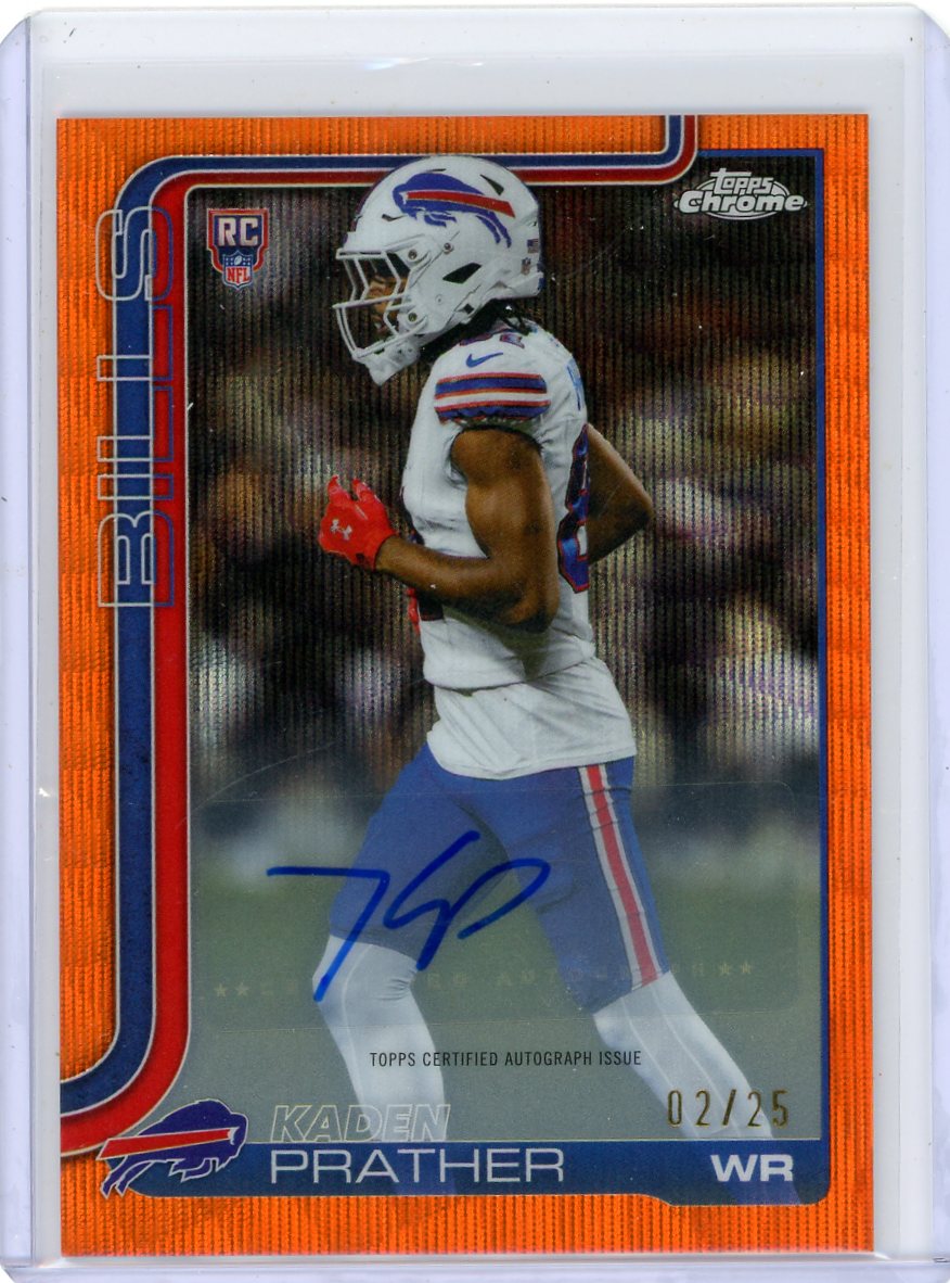 Kaden Prather 2025 Topps Chrome Orange Wave Refractor Auto #'d 02/25