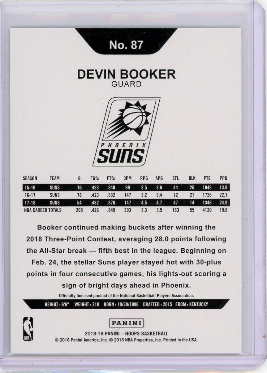 Devin Booker 2018-19 Panini NBA Hoops Press Proof #'d 18/25
