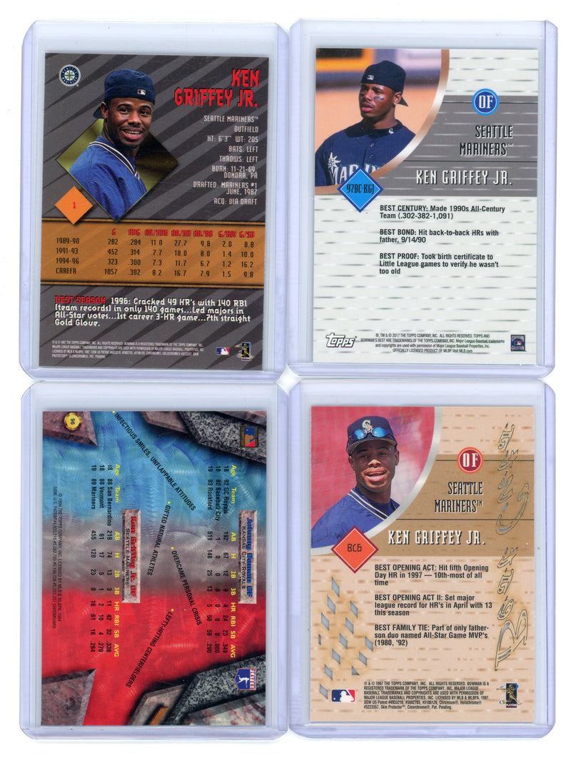 Ken Griffey Jr. 4 Card Lot Bowmans Best 1997 Best Cuts / 2017 Refractor