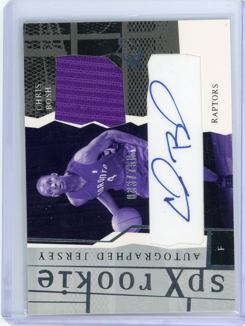 Chris Bosh 2003 Upper Deck SPx rookie autographed jersey 