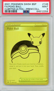 Poké Ball SWSH 146 Gold Black Star UPC Promo PSA 9