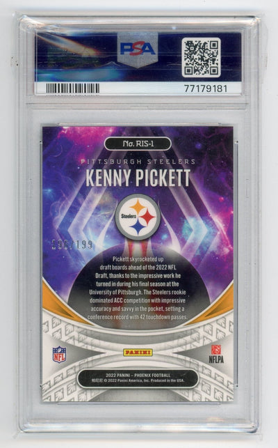 Kenny Pickett 2022 Panini Phoenix Rookie Rising red prizm rookie card #'d 196/199 PSA 10