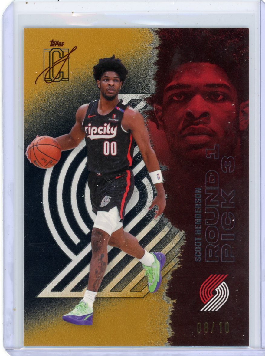 Scoot Henderson 2025-26 Topps Signature Class Black & Gold #'d 08/10