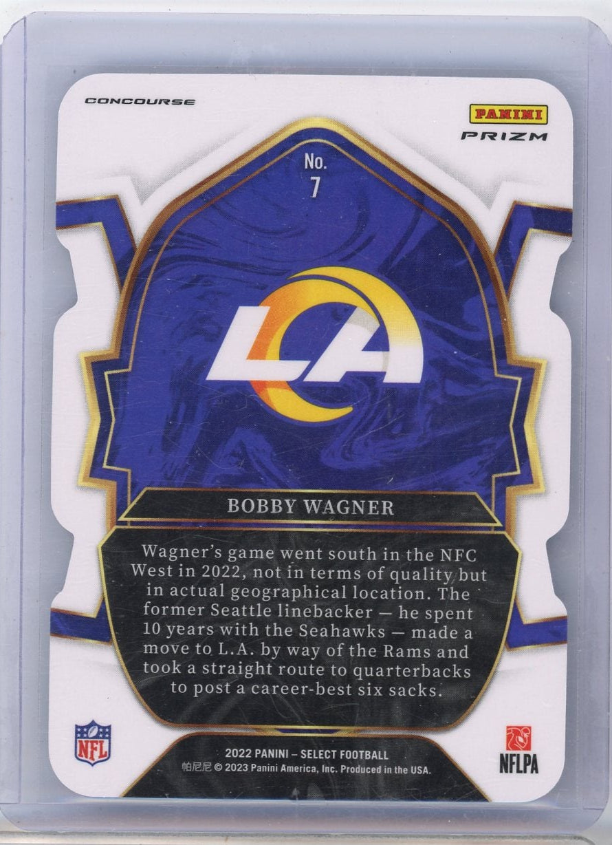 Bobby Wagner 2022 Panini Select Zebra prizm die-cut