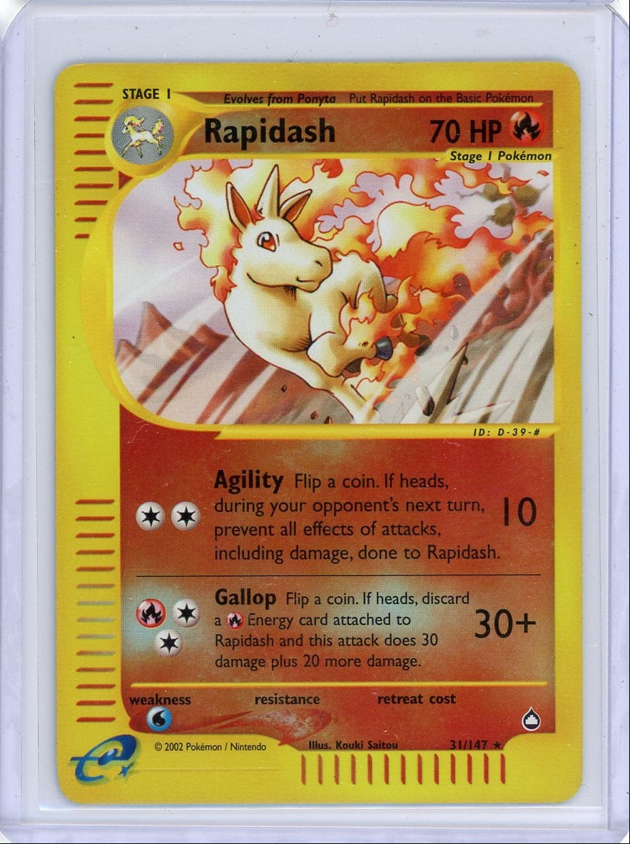Rapidash 2002 Pokemon Aquapolis reverse holo #31/147