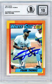 Frank Thomas 1990 Topps Rookie Card IP Auto BGS Auto 10
