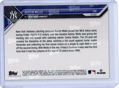 Austin Wells 2023 Topps NOW #799 blue #'d 25/49