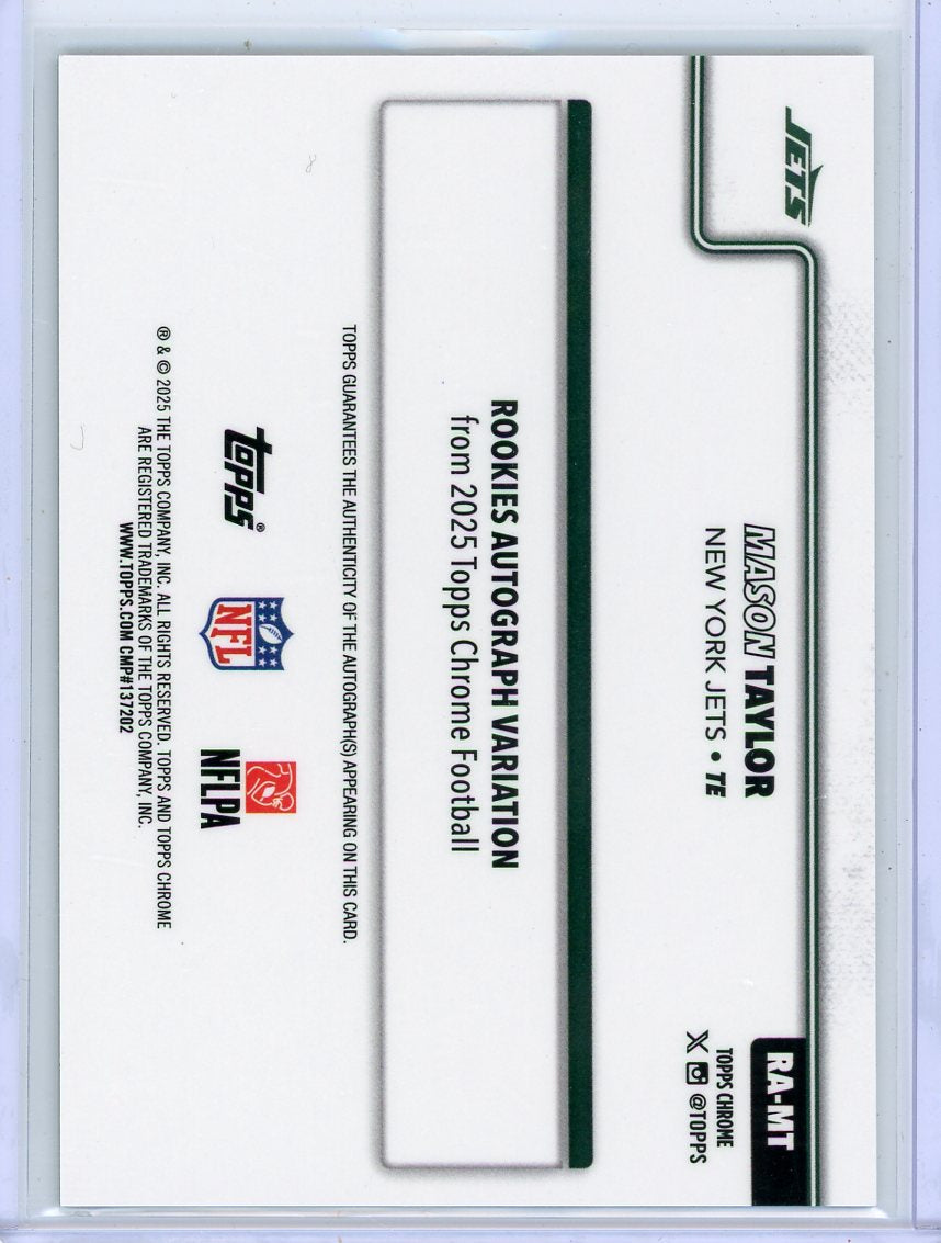 Mason Taylor 2025 Topps Chrome Green Lava Refractor Auto RC #'d 93/99
