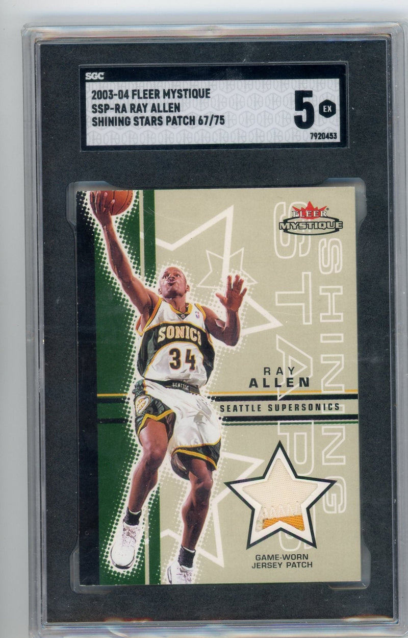 Ray Allen 2003-04 Fleer Mystique Shining Stars jersey relic 