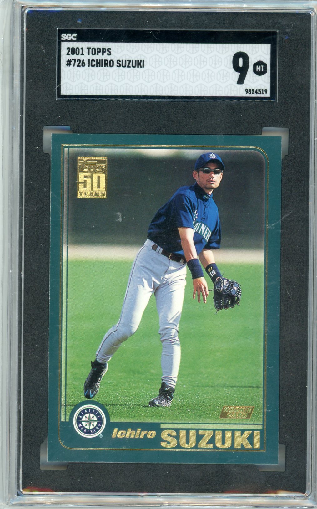 Ichiro Suzuki 2001 Topps rookie card SGC 9
