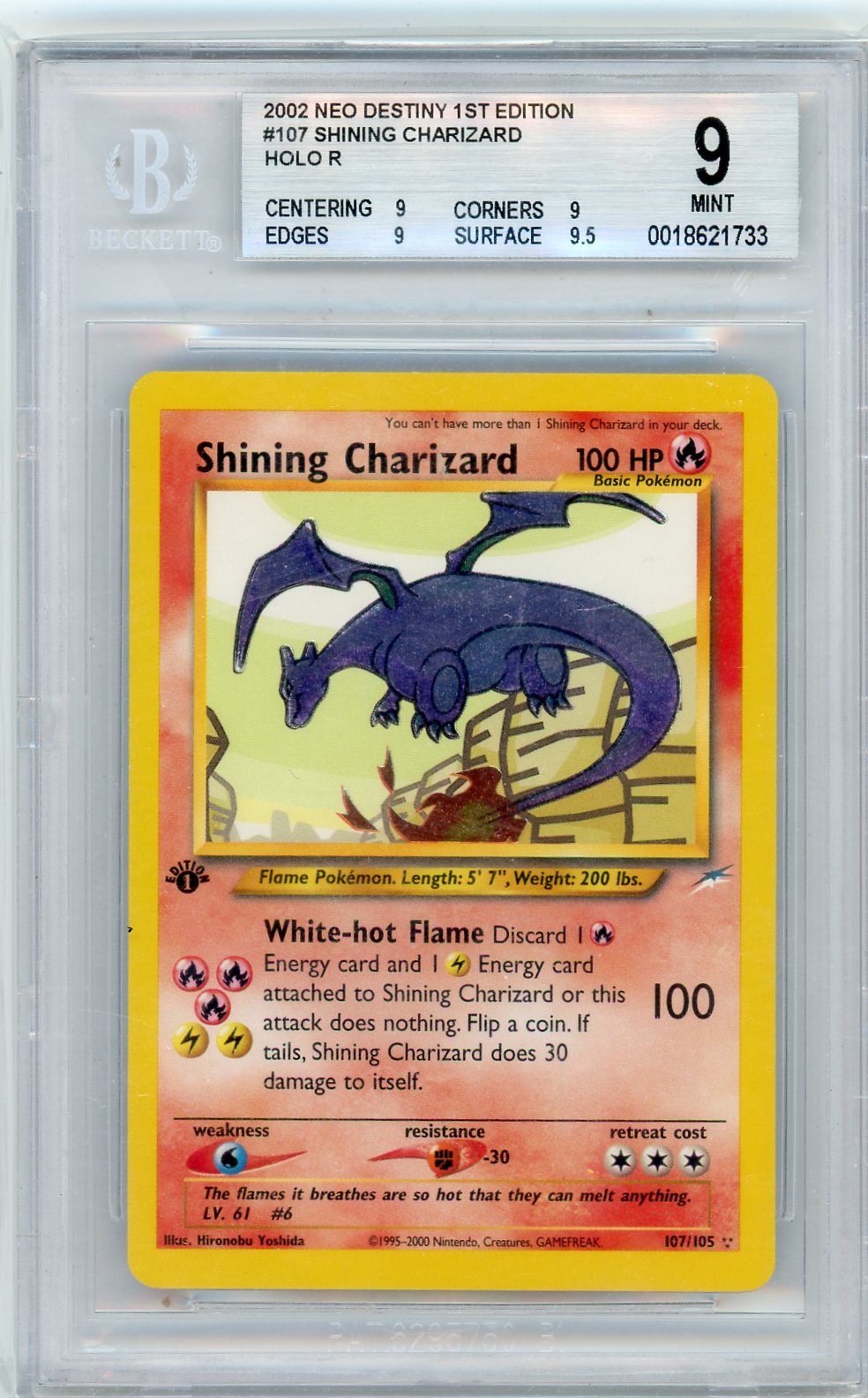 Shining Charizard 2002 Pokemon Neo Destiny 1st Edition 107/106 BGS 9 (9/9/9/9.5)