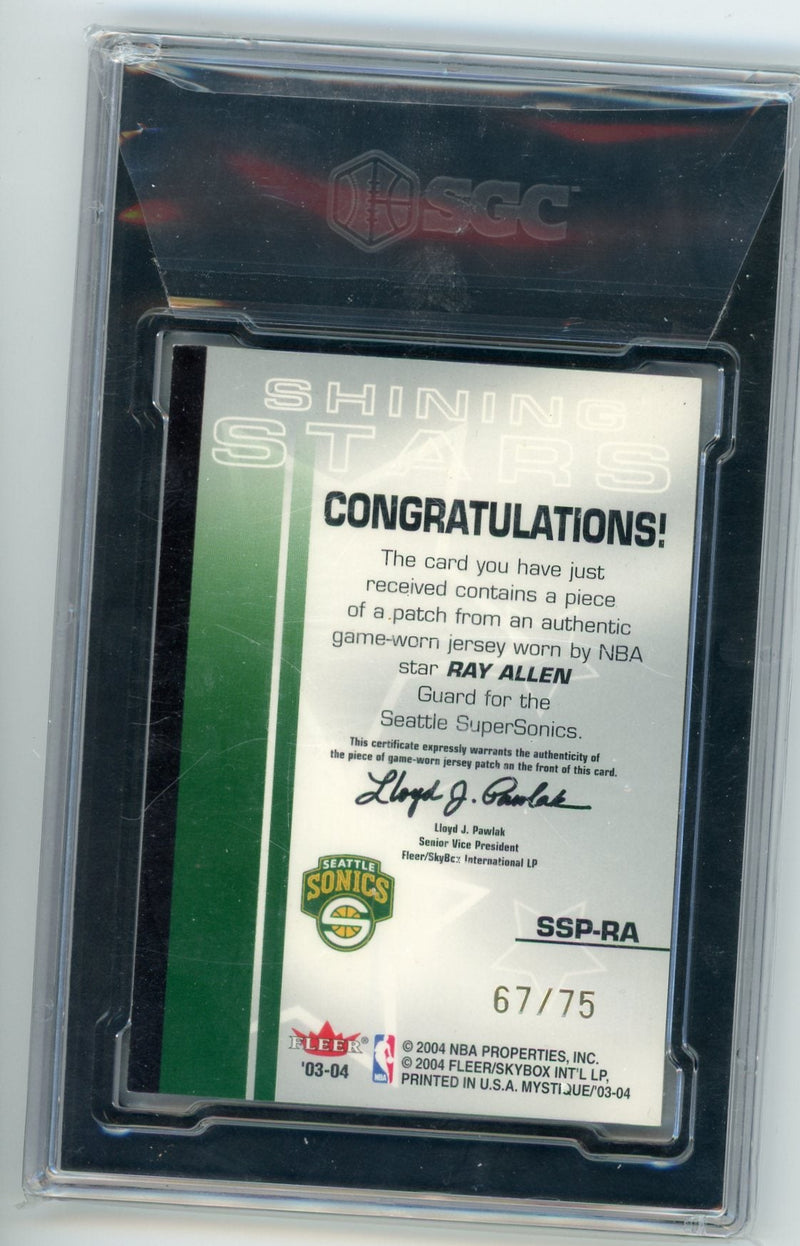 Ray Allen 2003-04 Fleer Mystique Shining Stars jersey relic 