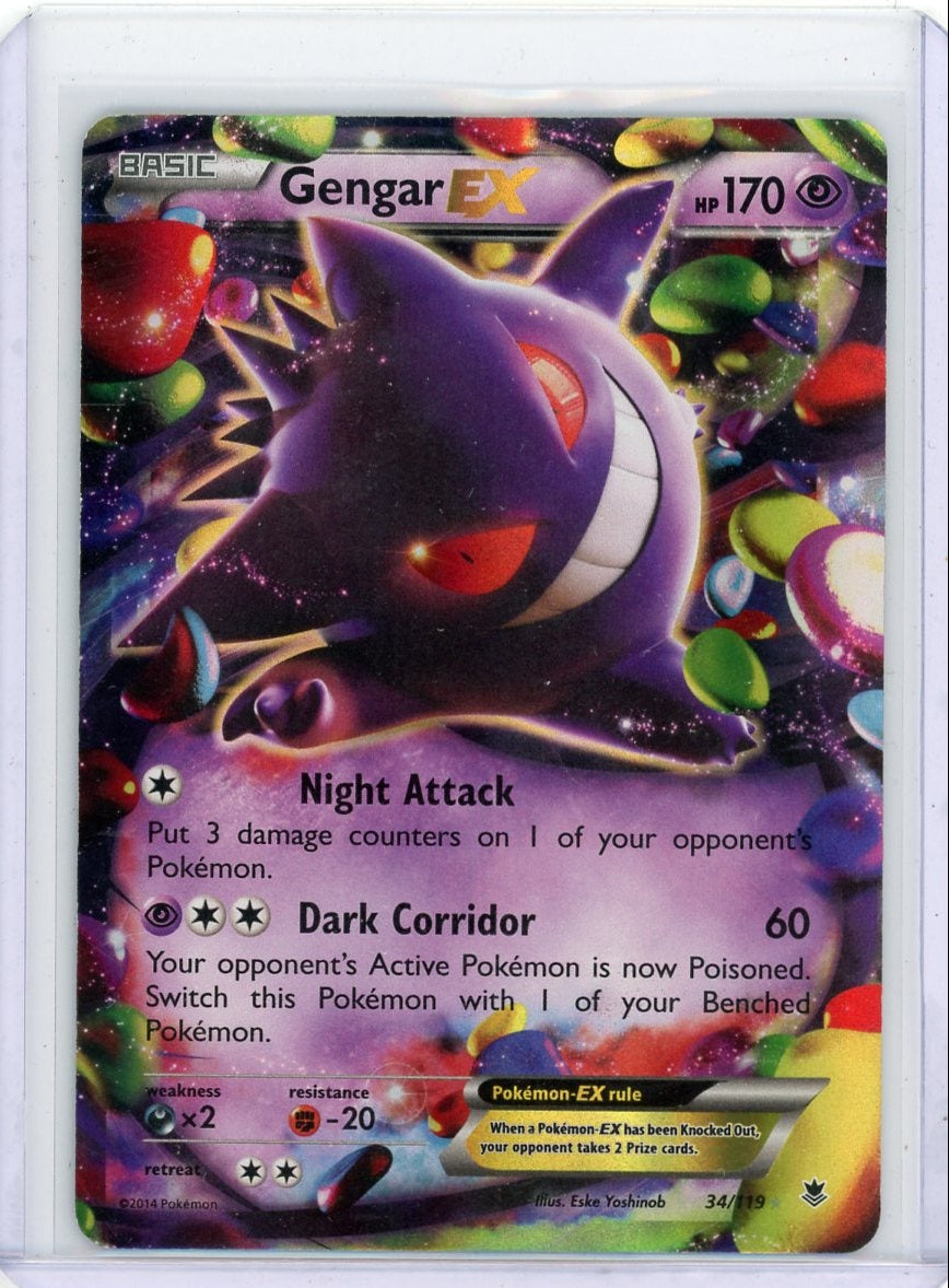 Gengar ex 2014 Pokemon Phantom Forces full art rare holo #34/119