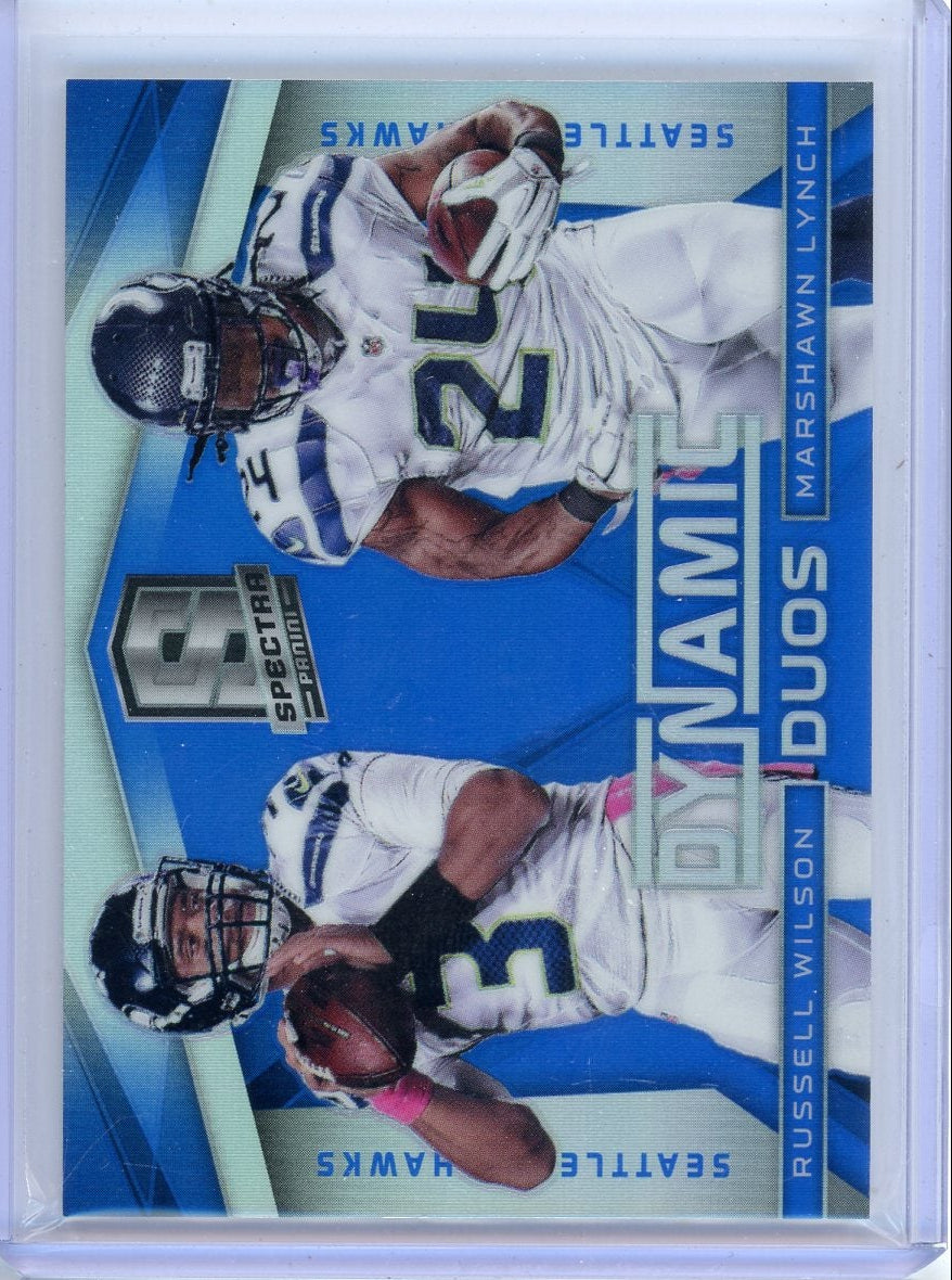 Russell Wilson Marshawn Lynch 2014 Panini Spectra Dynamic Duos #'d 37/49