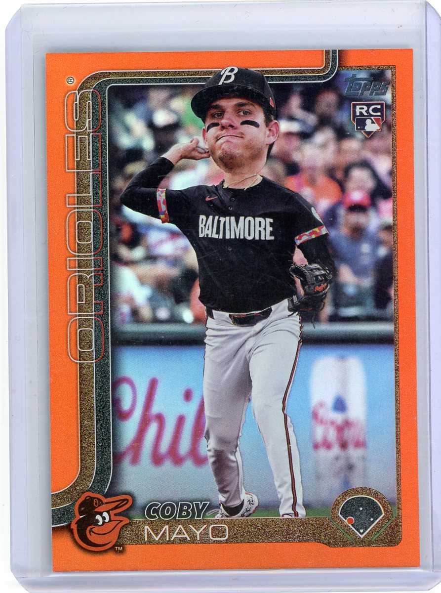 Coby Mayo 2025 Topps Big Head rookie card orange #'d 01/25