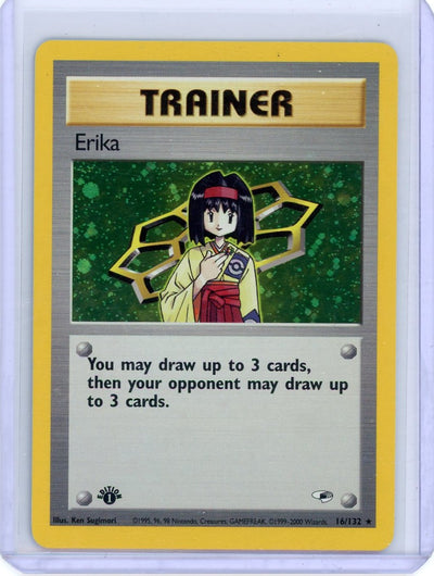 Erika Trainer 1st Edition Holo Gym Heroes 1/132