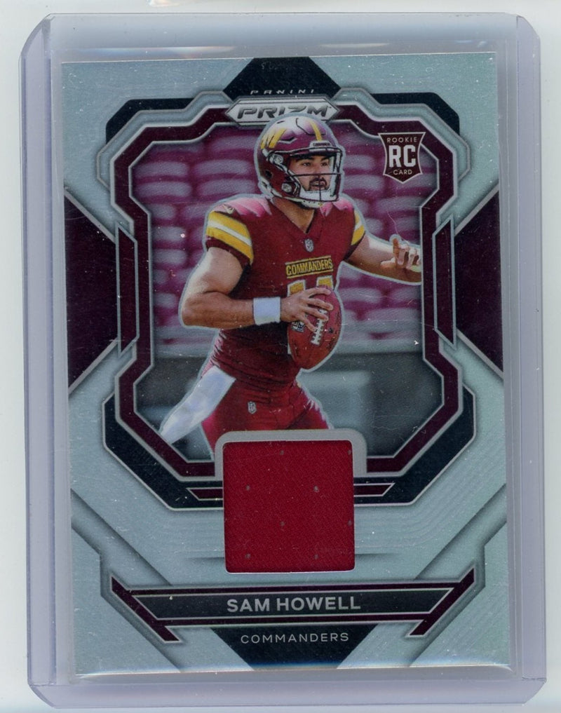 Sam Howell 2022 Panini Prizm silver prizm jersey relic rookie card