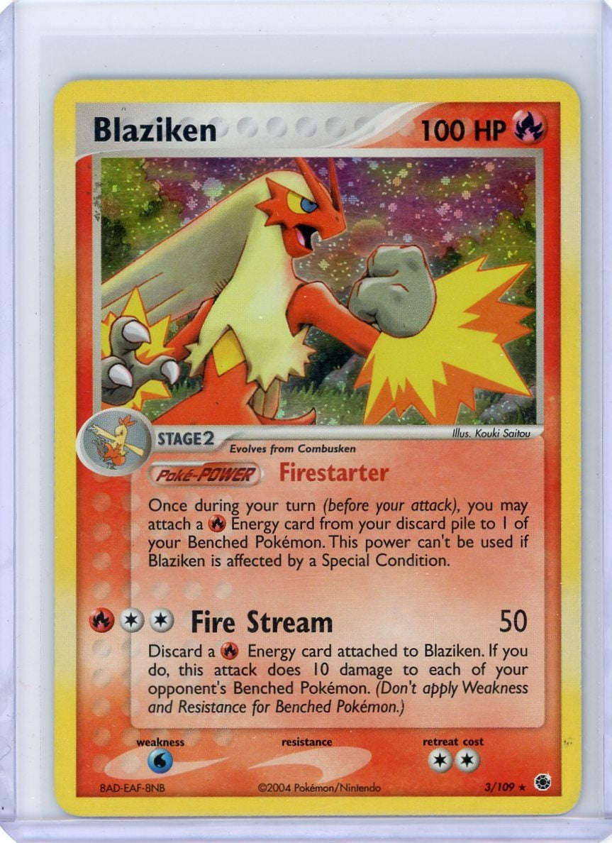 Blaziken 2004 Pokemon Ruby & Sapphire holo #3/109 LP/MP