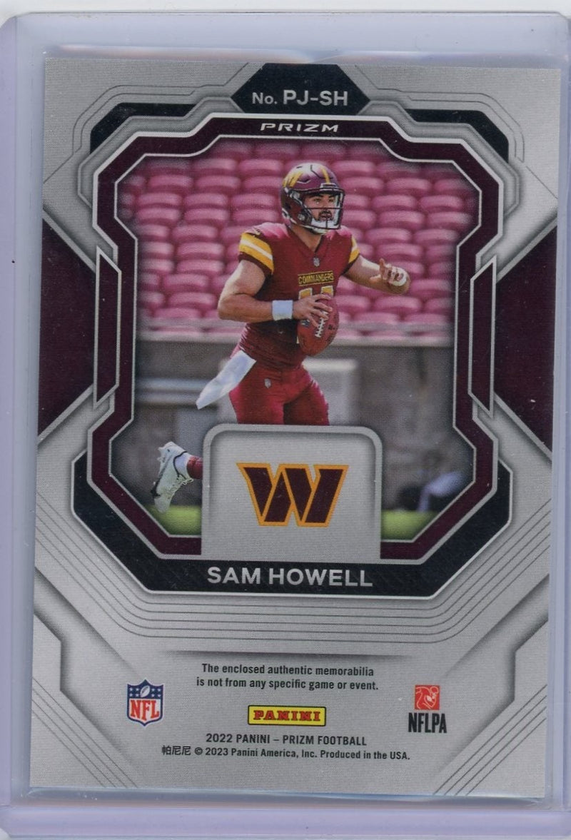 Sam Howell 2022 Panini Prizm silver prizm jersey relic rookie card