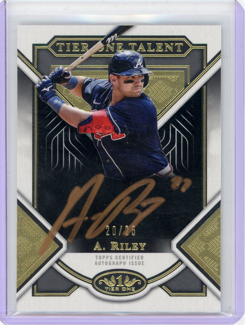 Austin Riley 2023 Topps Tier One Talent autograph bronze signature 