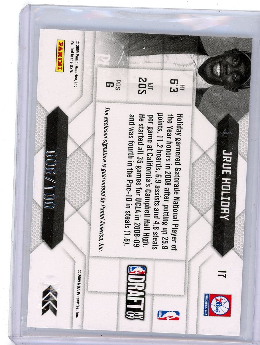 Jrue Holiday 2009 Panini Prestige UCLA jersey autograph #'d 006/100